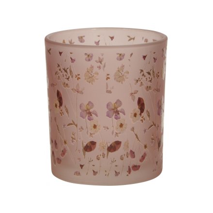 Pink Floral T-Light, 10cm