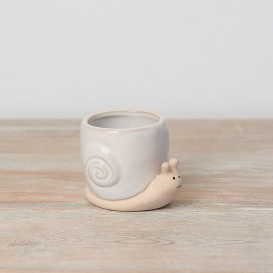 Stoneware Small Snail Plant Pot, 9.5cm