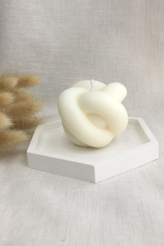 White Knot Soy Candle - Handmade