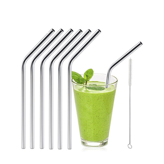 Reusable Bending Metal Drinking Straws for Party Fruit Juice, Milk, Cocktail and Cold